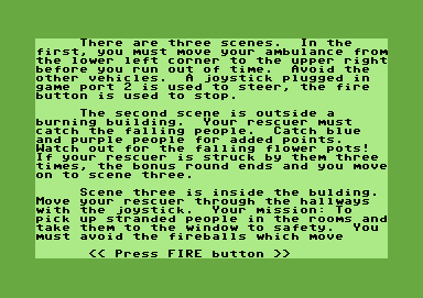 Rescue Squad screenshot 4 for Commodore 64